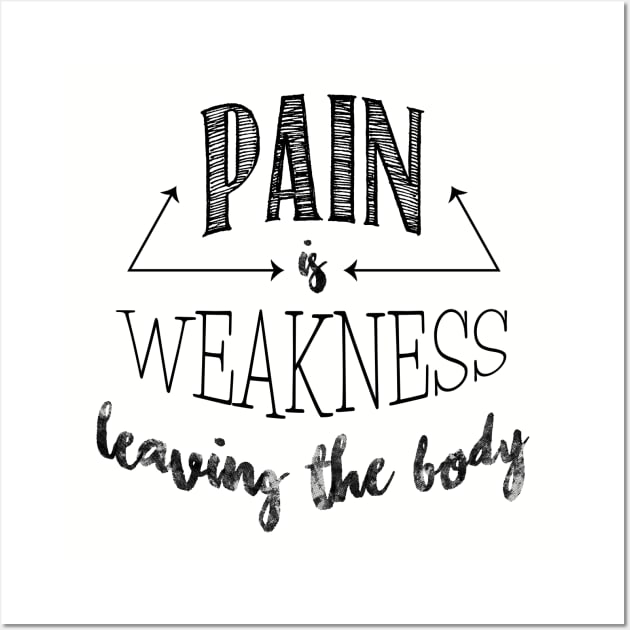 Pain is Weakness Wall Art by PeaceLoveandWeightLoss